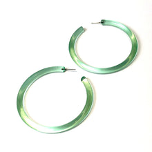 Bangle Lucite Hoop Earrings - 3 Inch: Denim Blue