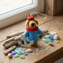 Handmade Felt Davey Sailor Dog Sealfie Hanging Decoration