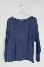Linen Blouse  Sky Blue One Size