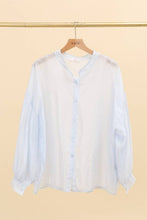 FLUID SHIRT WITH GATHERED SLEEVES IN RAYON AND SILK: Camel / One size