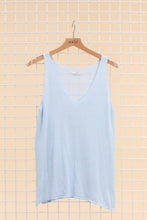 COTTON V-NECK TANK TOP: Beige / One size
