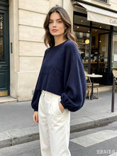 Oversized sweater with balloon sleeves REF. 52082: Light Taupe