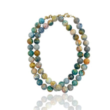 14mm Bead Necklace: Bluelace Agate