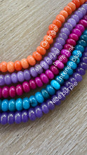 Lilly Gemstone Bead Necklace multi-color 8mm opals jade : Maroon