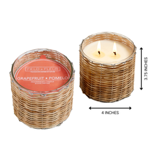 Grapefruit Pomelo 2 Wick Woven Candle 12oz. Ctn.6