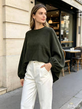 Oversized sweater with balloon sleeves REF. 52082: Light Taupe