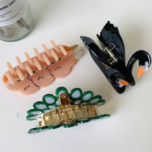FASHIONABLE WHITE SWAN ACETIC ACID HAIR CLIP_CWAHA0549: TYPE6 / (OS) 2