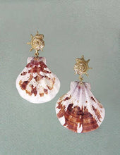 Hawaiian Sunrise Shell And Metallic Conch Shell Dangle Drop: Gold