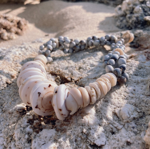Conus Shell and seed necklace from Papua