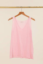 COTTON V-NECK TANK TOP: Beige / One size