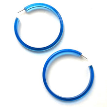 Bangle Lucite Hoop Earrings - 3 Inch: Coral