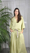 Ref-12104 100% LINEN BLOUSE: CAMEL