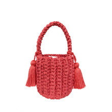 Amalfi Bucket Bag Mini With Tassels: Tan / Short strap (4")