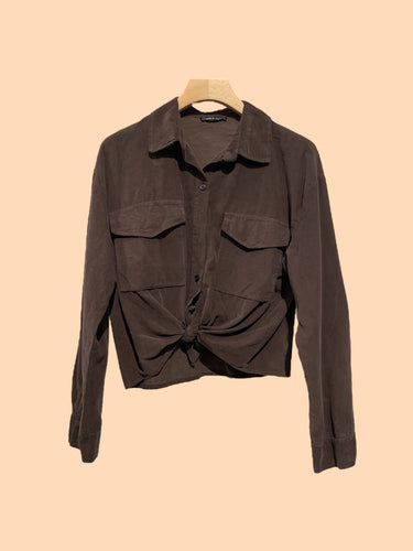 Corduroy Velvet Shirt Art 20344: Brown