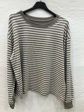 Stripe Sweatshirt:  Brown