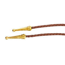 Gold Hibiscus Bolo Tie: White
