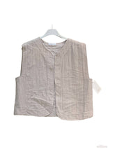 Sleeveless cotton gauze vest: Camel