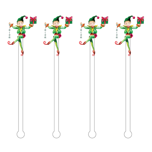 CHRISTMAS ELF ACRYLIC STIR STICKS