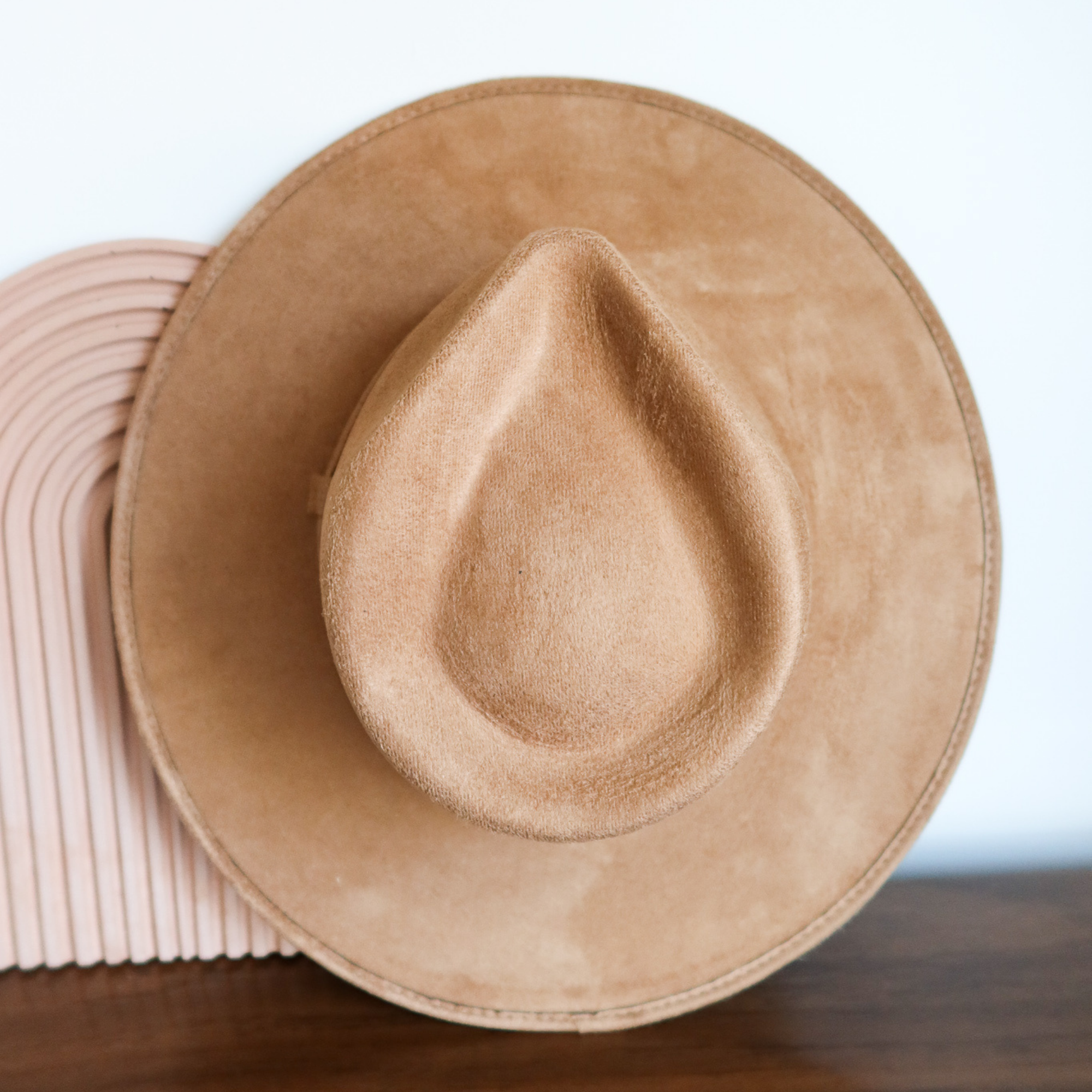 Vegan Suede Rancher Hat - Cappuccino: Two Tone – Z & Z Designs display picture 2