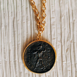 Wolf and Rose Collections - Large Coin Necklace