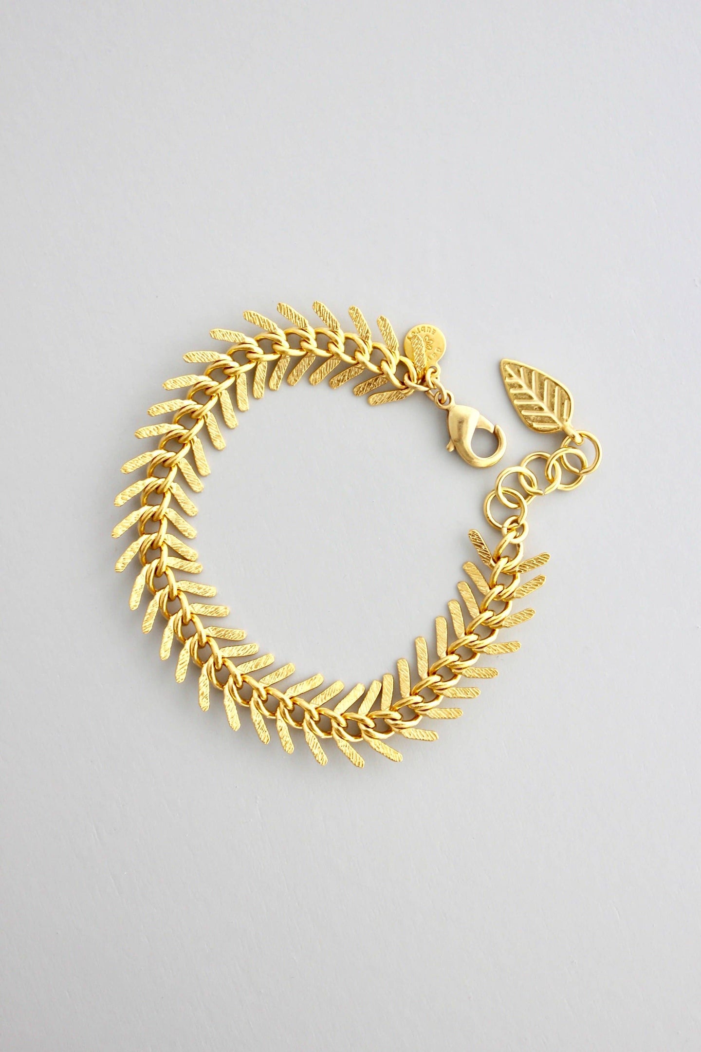 David Aubrey Jewelry - DORB02 Gold Chain Fish Bone Bracelet