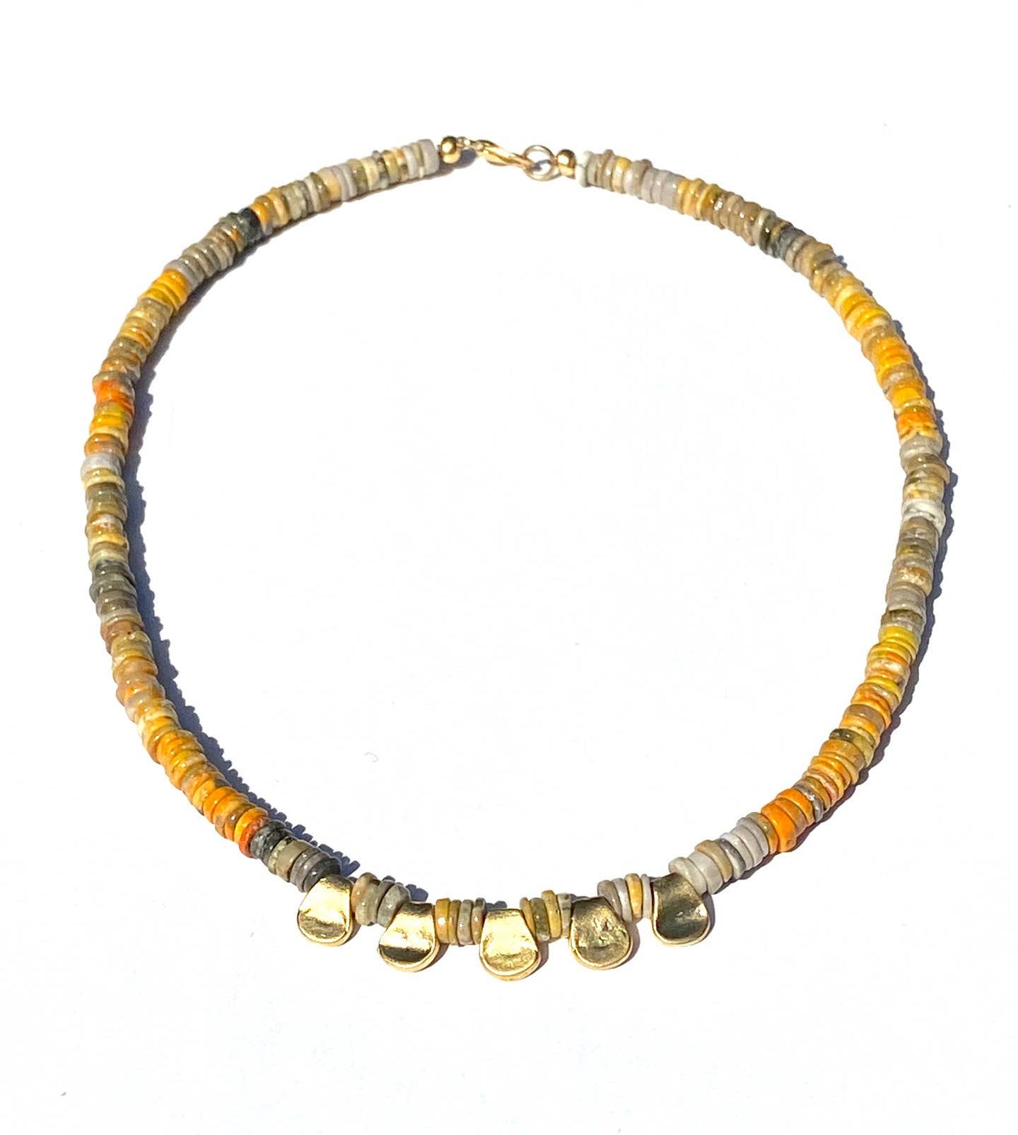 Penta Collar Necklace in Brown Agate