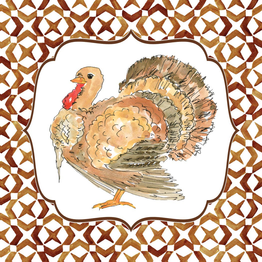 Rosanne Beck Turkey Pie Football Cocktail Napkin - Thumbnail 2