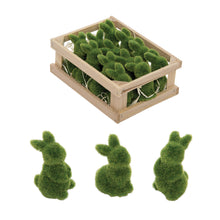 Moss Flocked Bunny Rabbit Decorative Figurine