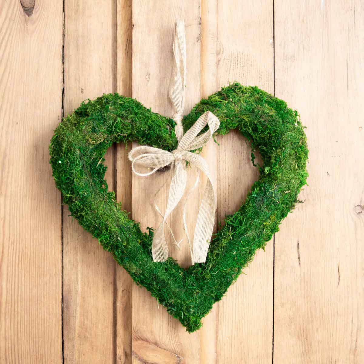 Moss Heart Decor   Green   12x12