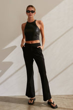 CP8489 - Noelle Front Slit Flare Pants: M / BLACK