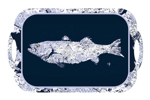 Fish Aye Trading - Navy and White Fish Melamine Tray