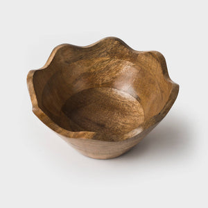 Scalloped Wooden Bowl- Small