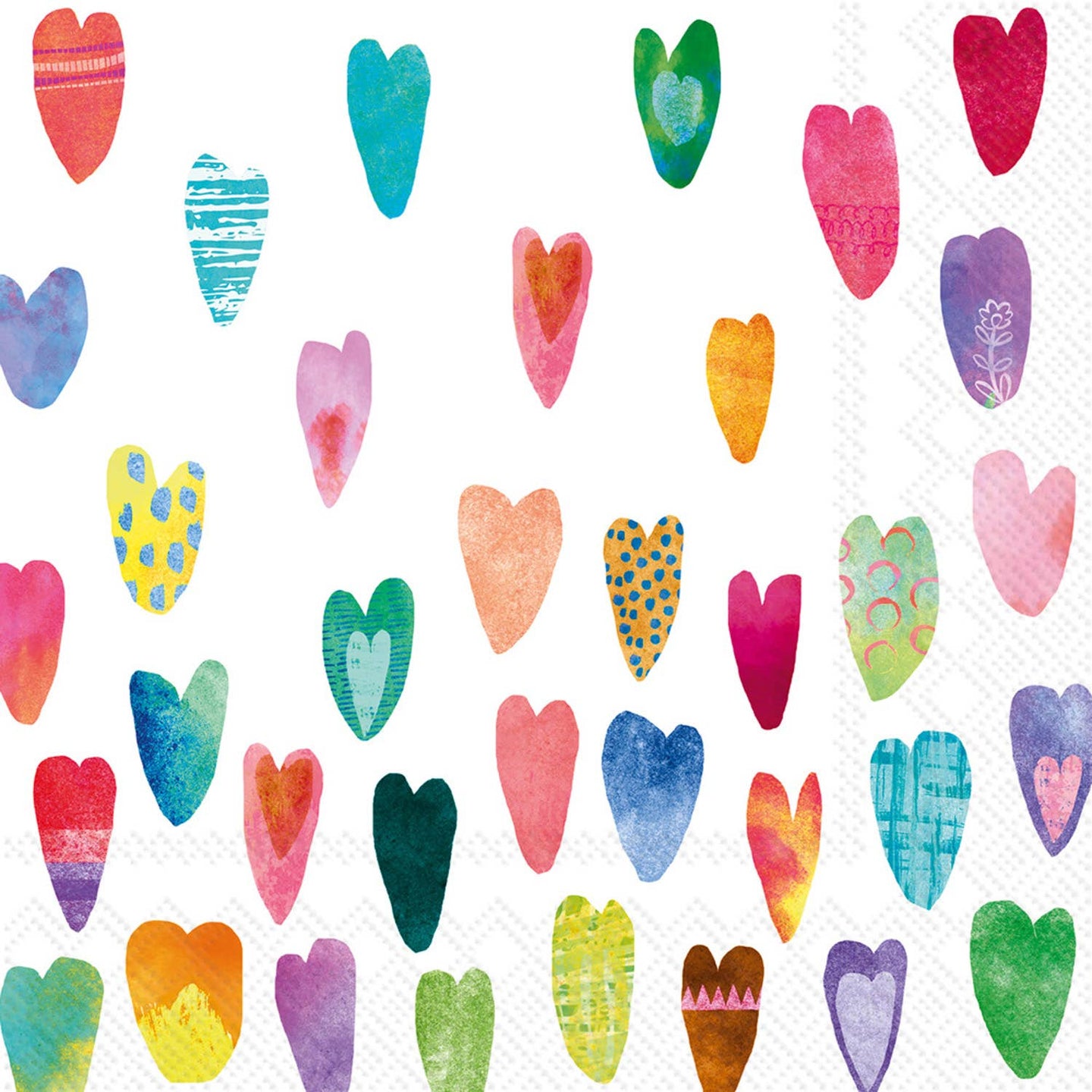 Paper Cocktail Napkins Pack of 20 Rainbow Hearts Valentines