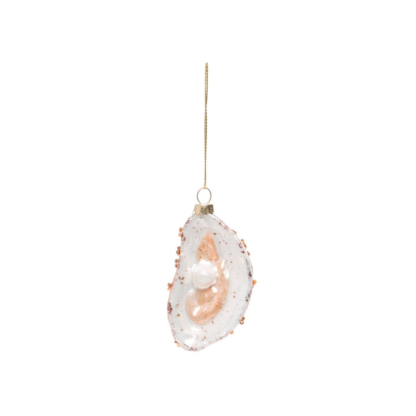 Oyster Shell Pearl Glass Orn