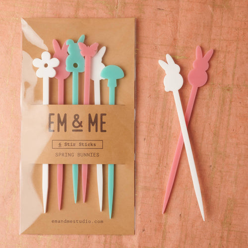 Em And Me Studio - Spring Bunnies Stir Sticks