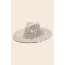 Checkered Straw Weave Sun Hat: BL