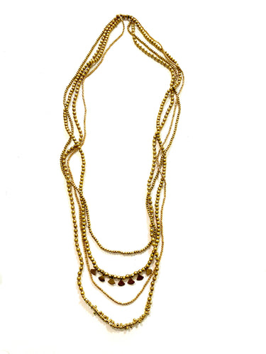 Boho Gal Jewelry - Ishiya  Beaded Necklace - Gold