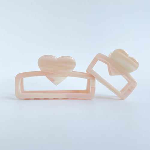 Gia | Eco-Friendly Heart Shape Rectangle Claw Clip: Assorted