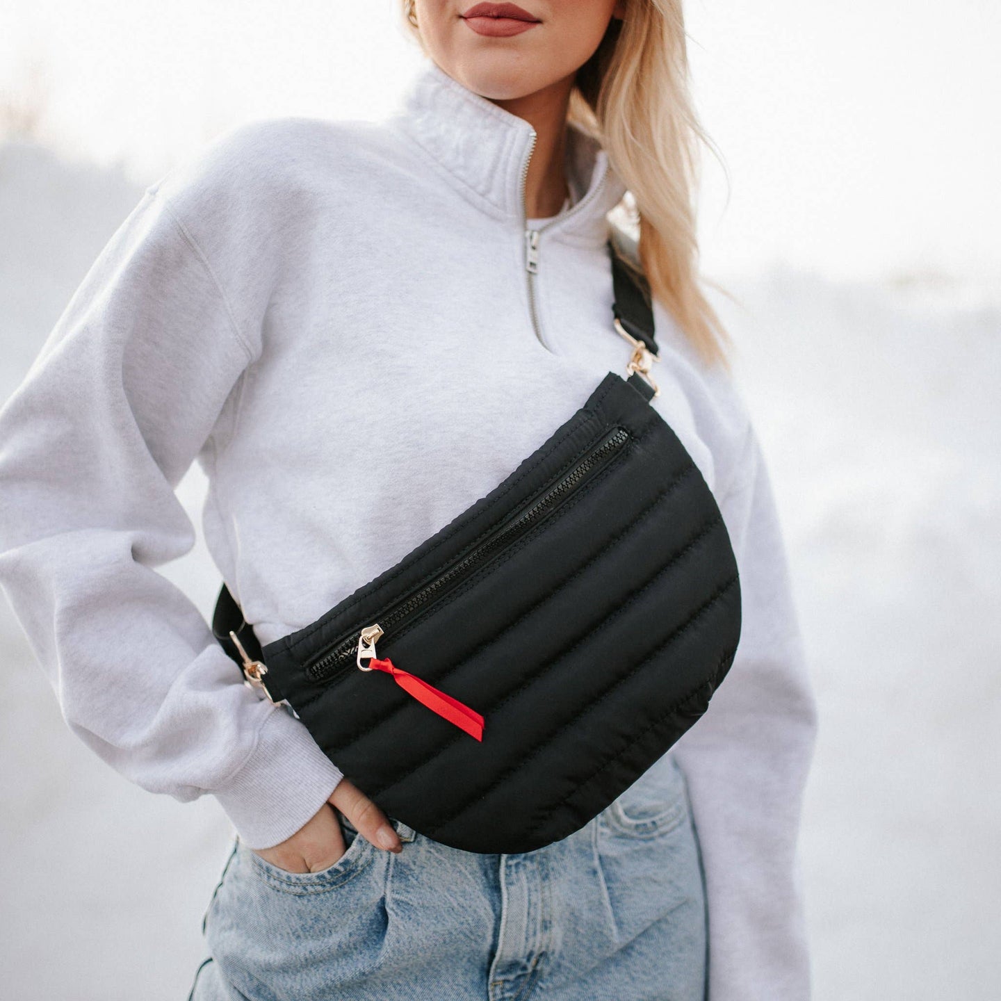 Jolie Puffer Belt Bag Black