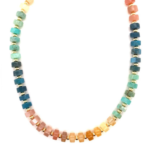 Candy Rainbow Gemstone Beaded Necklace