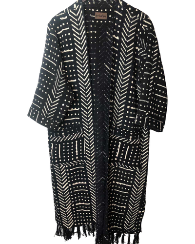 Hand Woven Block Print Cardigan