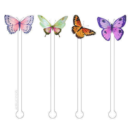 BUTTERFLIES ACRYLIC STIR STICKS COMBO
