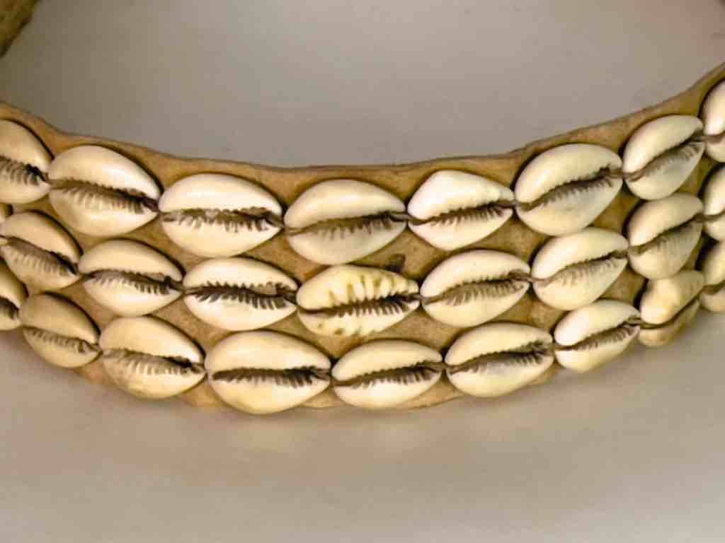 Wide Real Cowrie Shell-Leather Tie-Closure