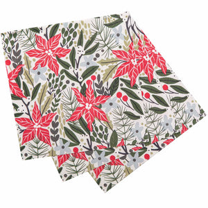 Holiday Poinsettia Paper Cocktail Napkins