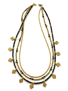 Boho Gal Jewelry - Maira Beaded Necklace - black