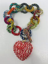 Heart Bracelet Handmade Woven Loop Toggle Multi Color