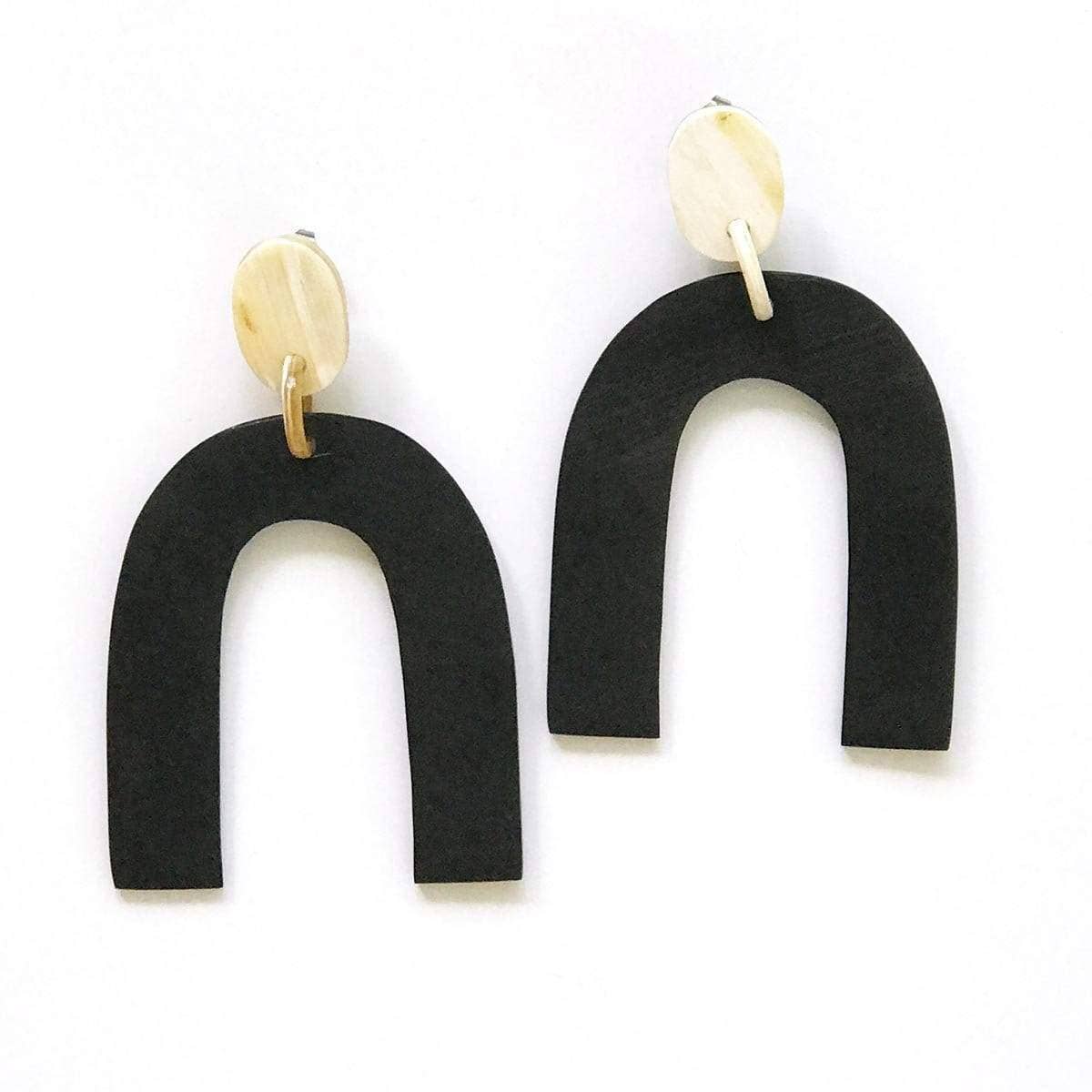 Sunshine Tienda - Matte Black Horseshoe Earrings