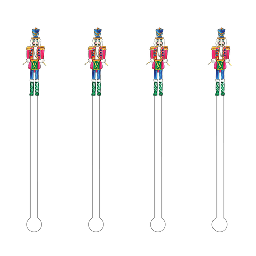 CHRISTMAS NUTCRACKER ACRYLIC STIR STICKS