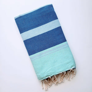 wonderfouta - Turkish beach towel -sarong/ Aqua-king blue