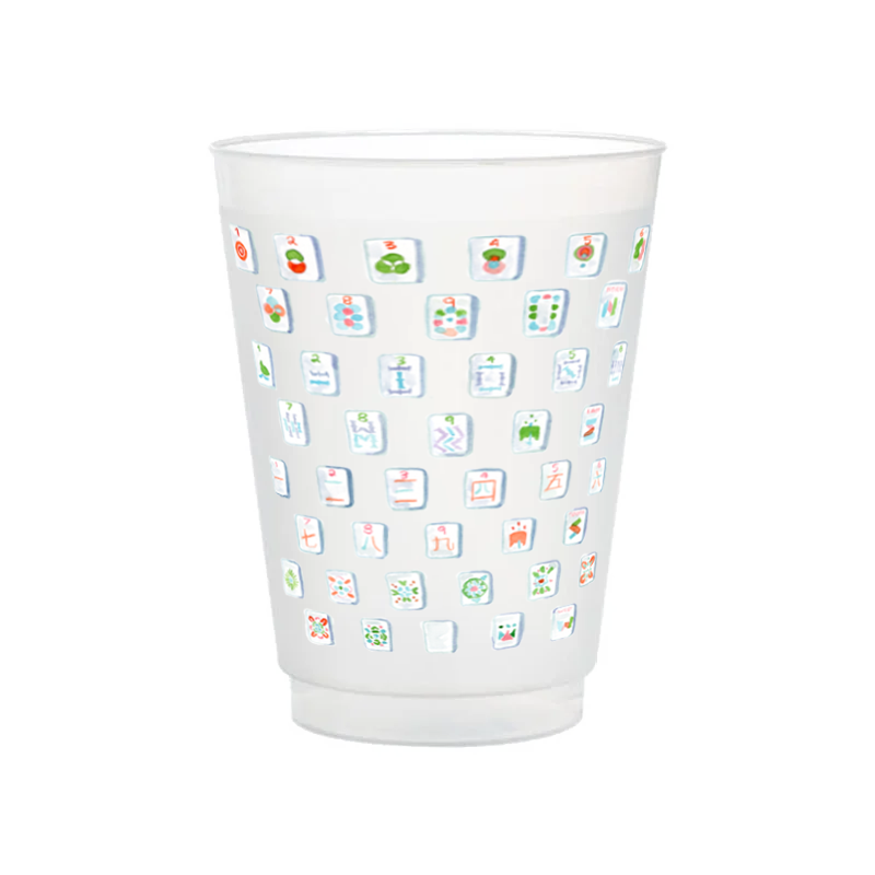 Mahjong Tiles Frosted Cups | Set of 6